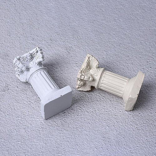 Mini Roman Pillar Greek Columns - Vintage Resin Statues Decor for Photography & Crafts | 2PCS Set