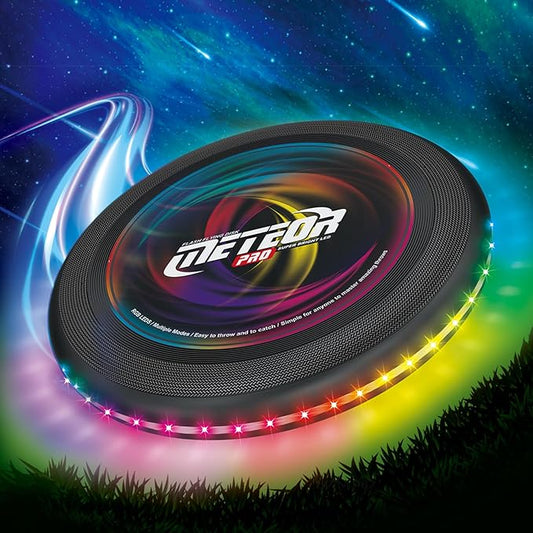 Light Up Flying Disc with 16 Millions Colors-45 LEDs & 13 Light Modes Flying Ring, Glow in The Dark Flying Disc for Adult Kid Teen Rechargeable&Waterproof Camp Beach Toy Birthday Gift