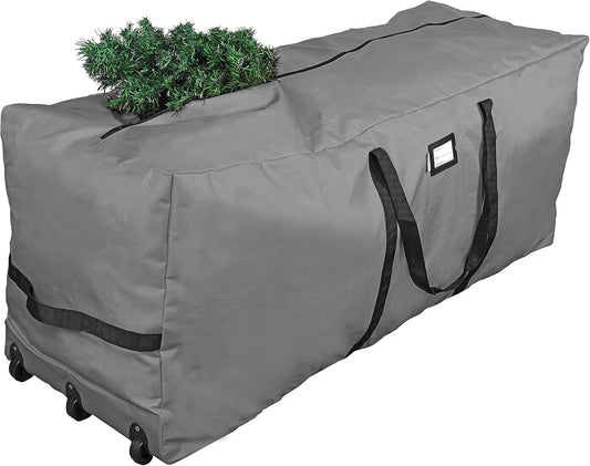 ProPik Christmas Tree Storage Bag - Extra Large Heavy Duty 9 Ft Capacity | 3 Wheels & Handles | 600D Oxford (Gray)