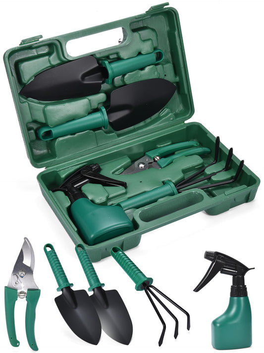 2wayz Garden Tool Set - 5-Piece Durable Gardening Hand Tools - 3x12x7-inch Gardening Kit with Portable Box and Carrying Case - Small Garden Planting and Essentials Tools - Gift for Garden Lovers