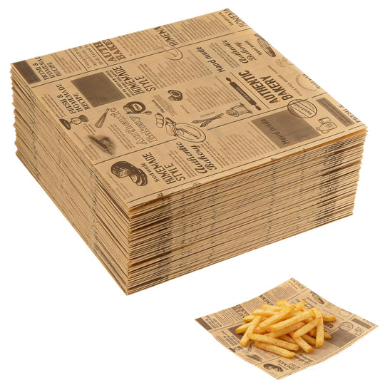 100 Sheets Sandwich Wrapping Paper, 15x11" Printed Parchment Paper, Newspaper Food Wrap Deli Paper Sheets for Outdoor Picnic, Churches, Home Party