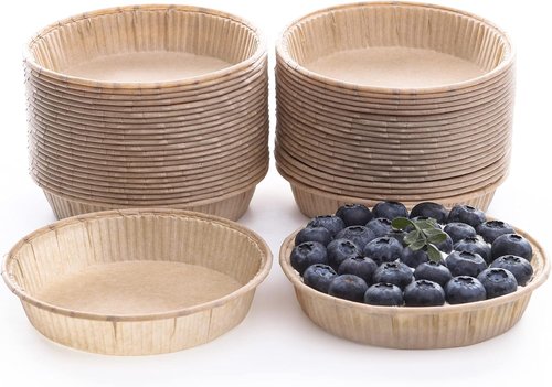 Bake Choice Mini Tart Pans - 50pcs Non-Stick 4-Inch Disposable Baking Tins | Oven & Microwave Safe