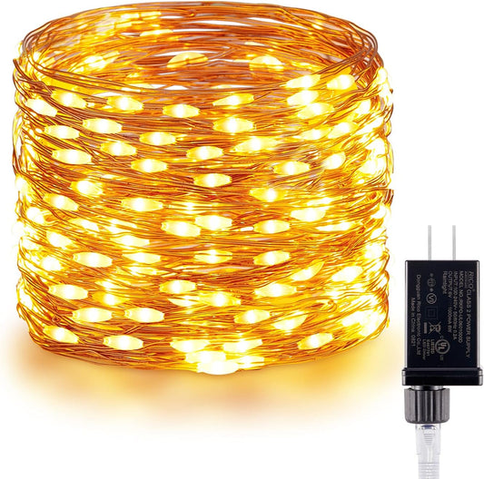 Twinkle Lights - 72 Ft 200 LED Fairy String Lights | Warm White Copper Wire for Bedroom & Christmas Tree