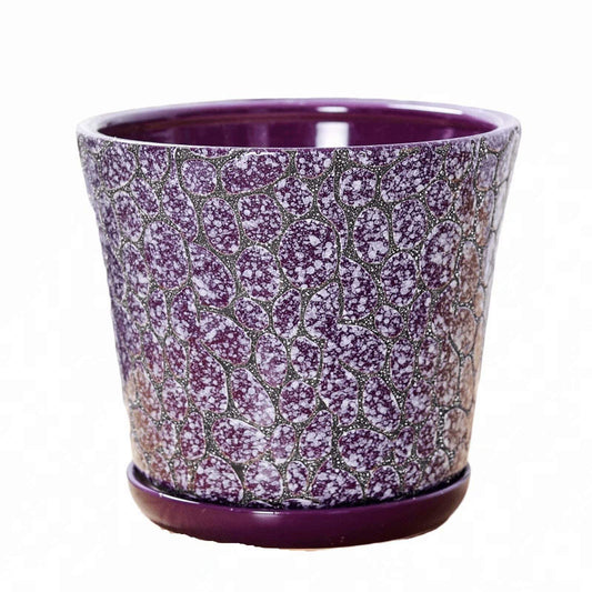 JruF Large Purple Flower Pots Outdoor Indoor Garden Planters,Succulent Flower Pot Plant Container, Desktop Bonsai Container Decoration, gengx111potfl-13, Bo-purple 3