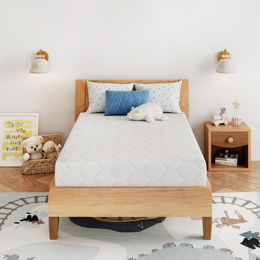 Skiennix 5-Inch Twin Size Memory Foam Mattress - Medium Firm Support, Pressure Relief, CertiPUR-US Certified