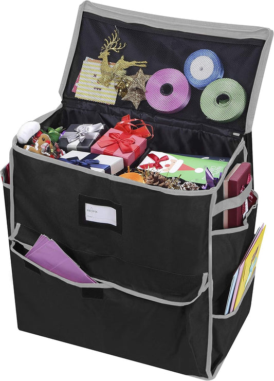 ProPik Holiday Storage Organizer - Unique Gift Bag & Wrapping Accessories | Black
