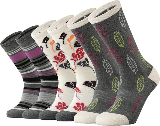 Ortis Ladies' Merino Wool Cushion Crew Socks for Women Outdoor Hiking Hike Trail Lightweight Gifts