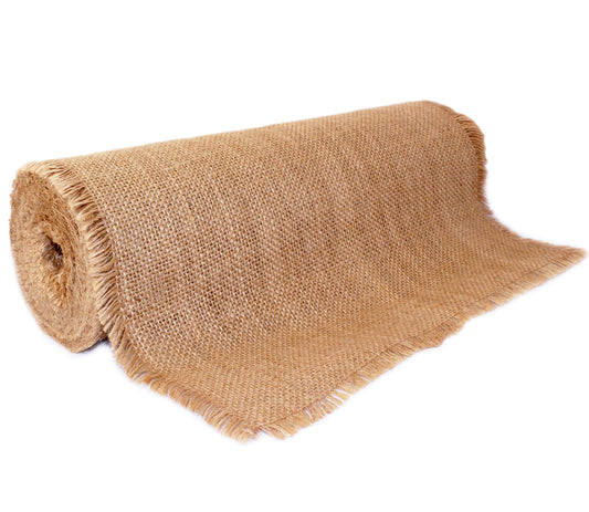 12" x 10yd Fringed Edge No-Fray Burlap Roll = 3-5 DIY Table Runners with Fringed Edges ~ Perfect for Weddings, Placemat, Crafts. Decorate Without The Mess!