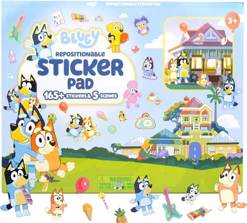 Bluey Jumbo Sticker Pad - 165+ Repositionable Stickers & 5 Play Scenes | Fun for Kids Ages 3+