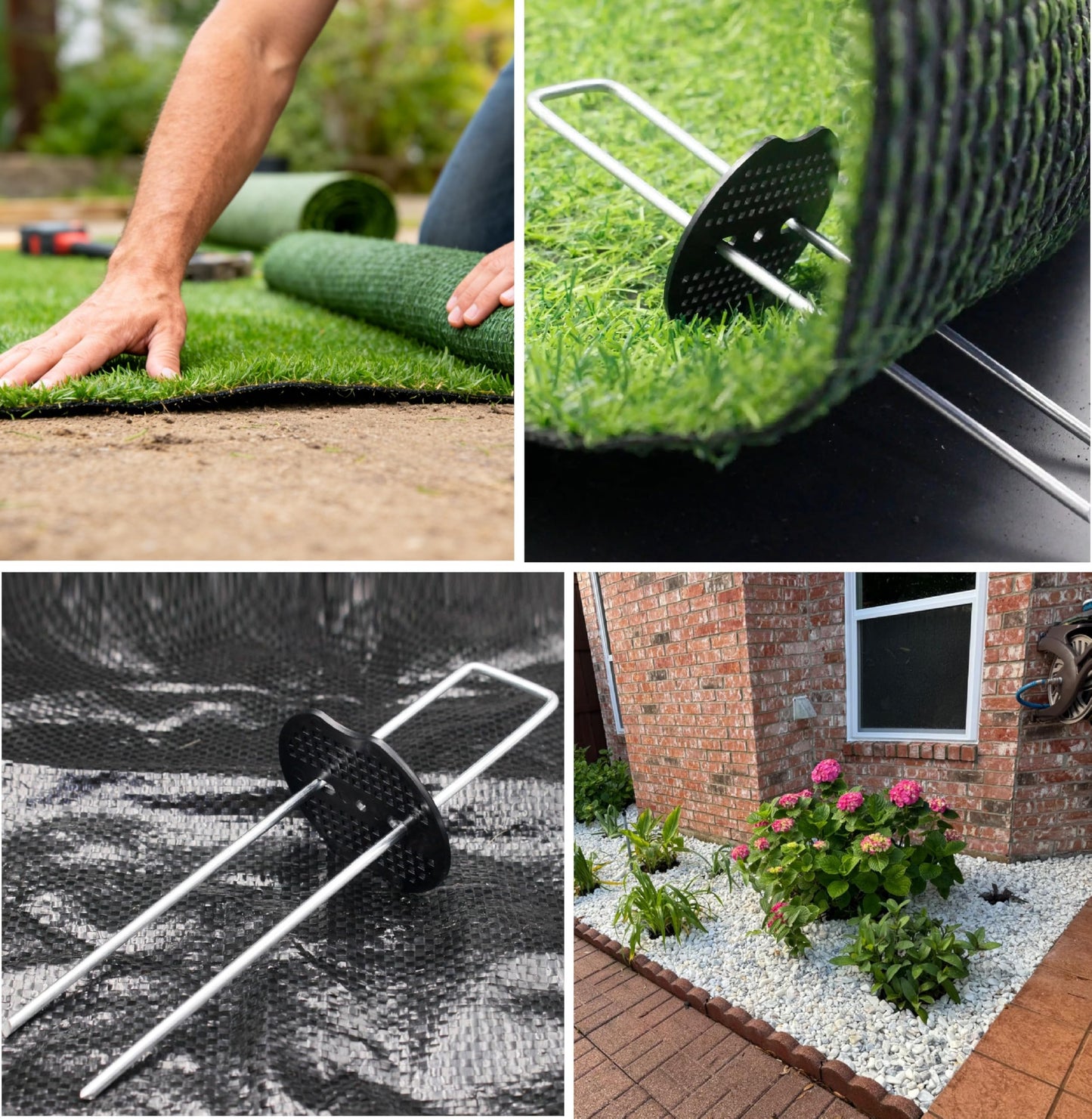 10 Inch 100 PCS Galvanized Landscape Staples with 100 PCS Gasket, Landscape Fabric Pins Stakes Lawn Ground Cover Graden Staples Spikes Weed Barrier Stakes