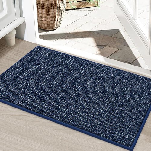 BEQHAUSE Dirt Trapper Door Mat - Non-Slip, Washable, Absorbent Entrance Mat | 24" x 36", Blue