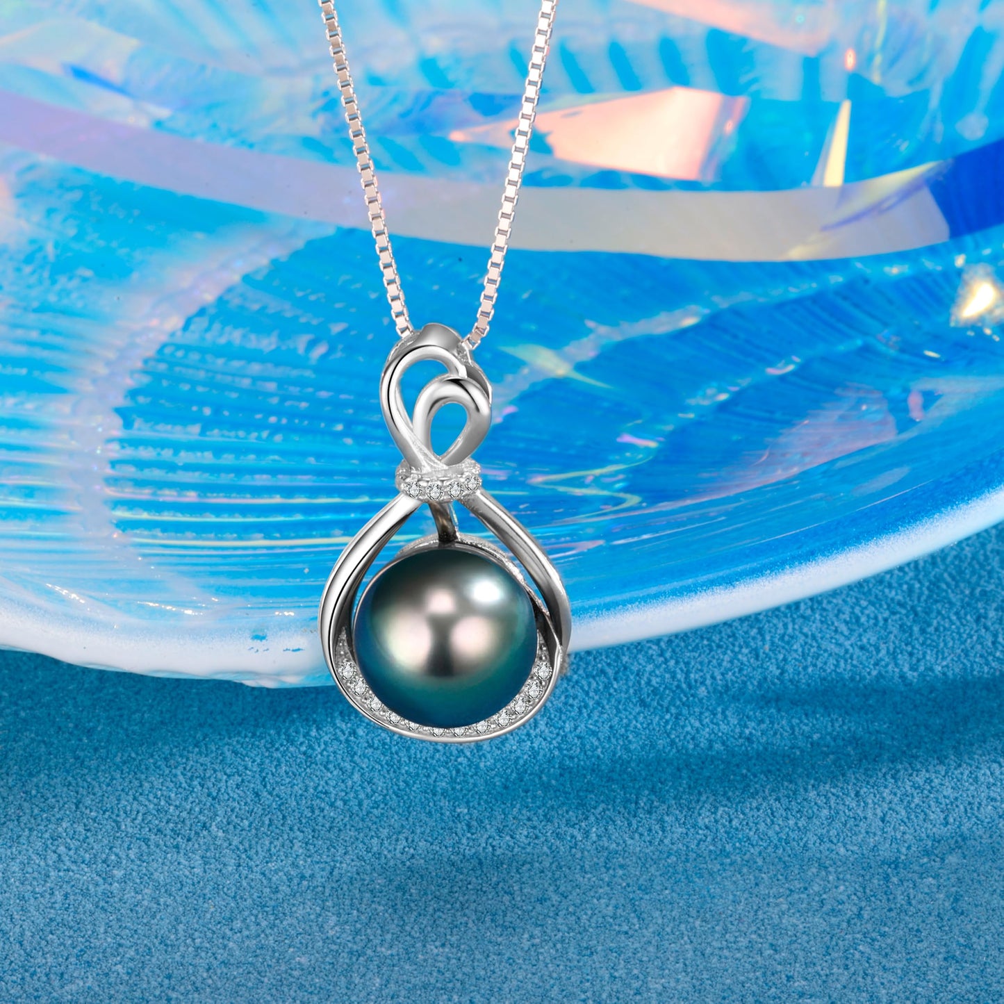 NONNYL Gifts For Wife Women Wedding Anniversary - Mothers Day Gifts- Valentine's Day - Birthday Gift for Women Her Mom Wife Girlfriend Grandma on Tahitian Black Pearl Necklace for Women Christmas Romantic Luxury Jewelry