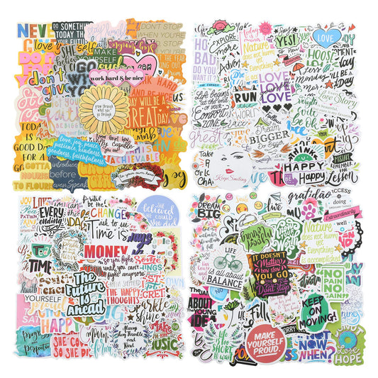 200pcs Motivational Quote Stickers, Inspirational Positive Affirmation Stickers for Women Adults Students Teens, Waterproof Vinyl Decals for Water Bottles Laptop Vision Board Supplies
