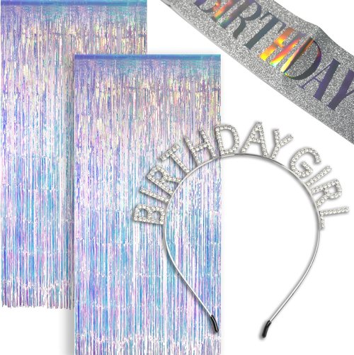Birthday Girl Crown - Silver With Iridescent Streamers | Perfect Party Accessory