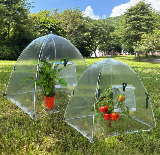 2 Pack Plant Covers Freeze Protection, Winter Plant Covers with Stakes, Clear Outdoor Garden Frost Cover, Portable Plant Flowers Mini Greenhouse Cover for Outdoor & Indoor Use