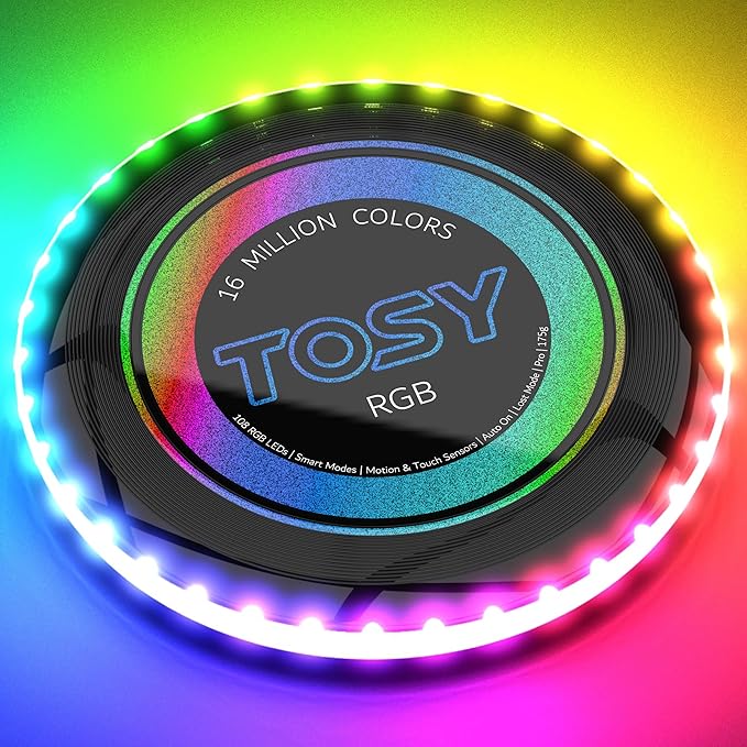 TOSY Bundle of 3-2X RGB Black + Green - Frisbee 108 LEDs, 16 Million Colors