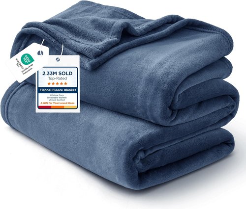 Bedsure GentleSoft Fleece Throw Blanket - XL Mineral Blue 300GSM Plush & Cozy for Bed, Sofa, Travel | 50x70 Inches