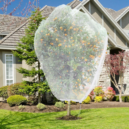 Large Fruit Tree Netting with Drawstring and Zipper, 12 * 12FT Garden Netting for Garden Protection, Insect Bird Netting for Fruit Trees, Protection from Anti Birds, Bugs,Cicadas, Insects