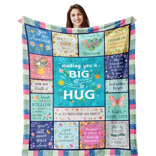Butonus Get Well Gifts for Women After Surgery, Thinking of You Inspirational Encouragement Feel Better Gifts for Women, Knee Post Surgery Recovery Blanket for Woman, Hug Healing Blanket 60x50in