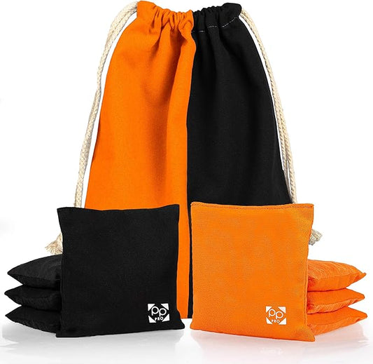 Professional Cornhole Bags - Set of 8 Regulation All Weather Double Sided - Sticky Side/Slick Side Bean Bags for Pro Corn Hole Game