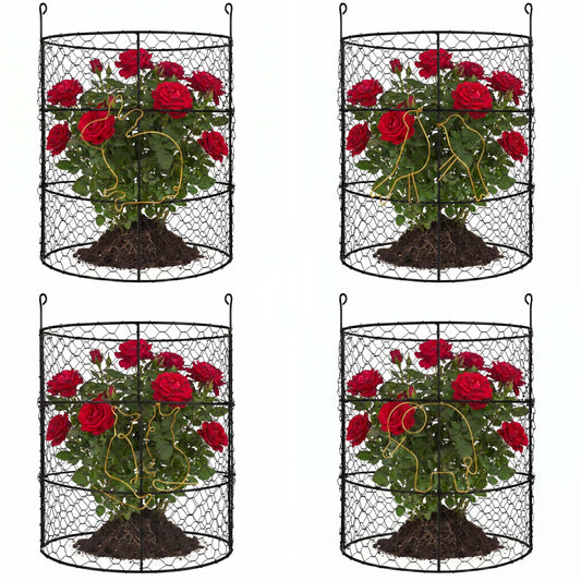 DHAMPOOH Large Plant Protection Cage, 4 Pcs Heavy Duty Chicken Wire Cloche, Metal Protectors for Garden Plants, Protecting Fruits and Seedlings from Rabbits, Squirrels and Other Animals - 14'' x 16”