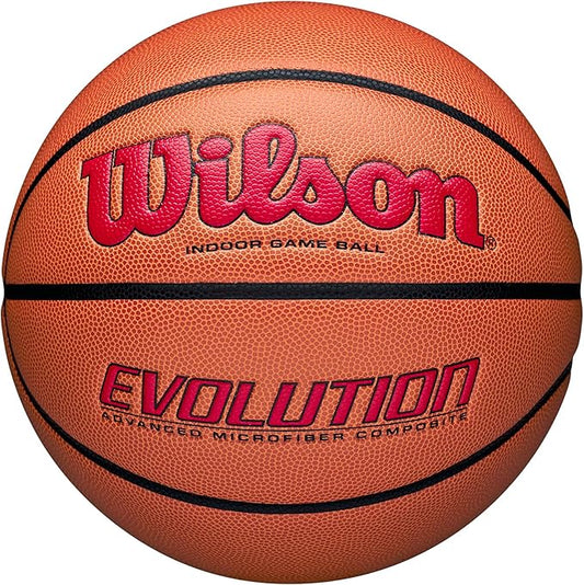 WILSON Evolution Indoor Game Basketballs - Size 5, Size 6 and Size 7