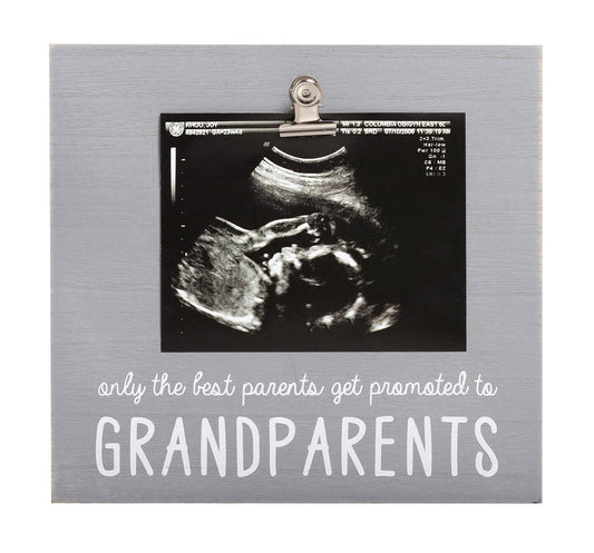 Pearhead Grandparents Pregnancy Announcement Sonogram Picture Frame, Ultrasound Photo Gift and Pregnancy Reveal Keepsake for Grandmothers and Grandfathers, Distressed Gray
