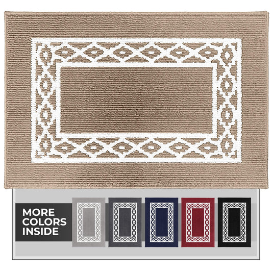 RugMast Premium Quality Polypropylene Indoor Door Mat - Beautiful Design with Non-Slip Backing, Washable & Low Profile Doormat - Ideal for Entryway Doors, Foyer, and Mudroom (20" x 30")