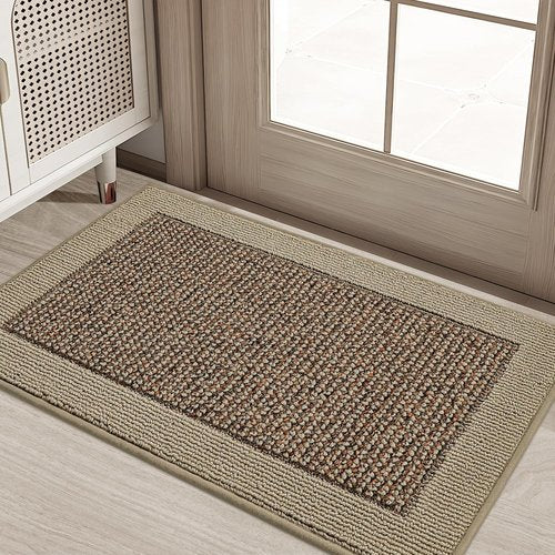 BEQHAUSE Indoor Door Mat - Non-Slip, Washable Dirt Trapper Rug | 20" x 32", Taupe Color for Entryway