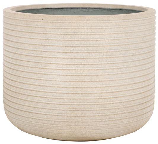 SAFAVIEH Outdoor - Nardo BeigeCement Ficonstone Planter Pot with Drainage Hole, Frost Resistant Garden Planter for Patio, Deck, Backyard, 22.83" W x 22.83" D x 18.11" H (PAT1531B)
