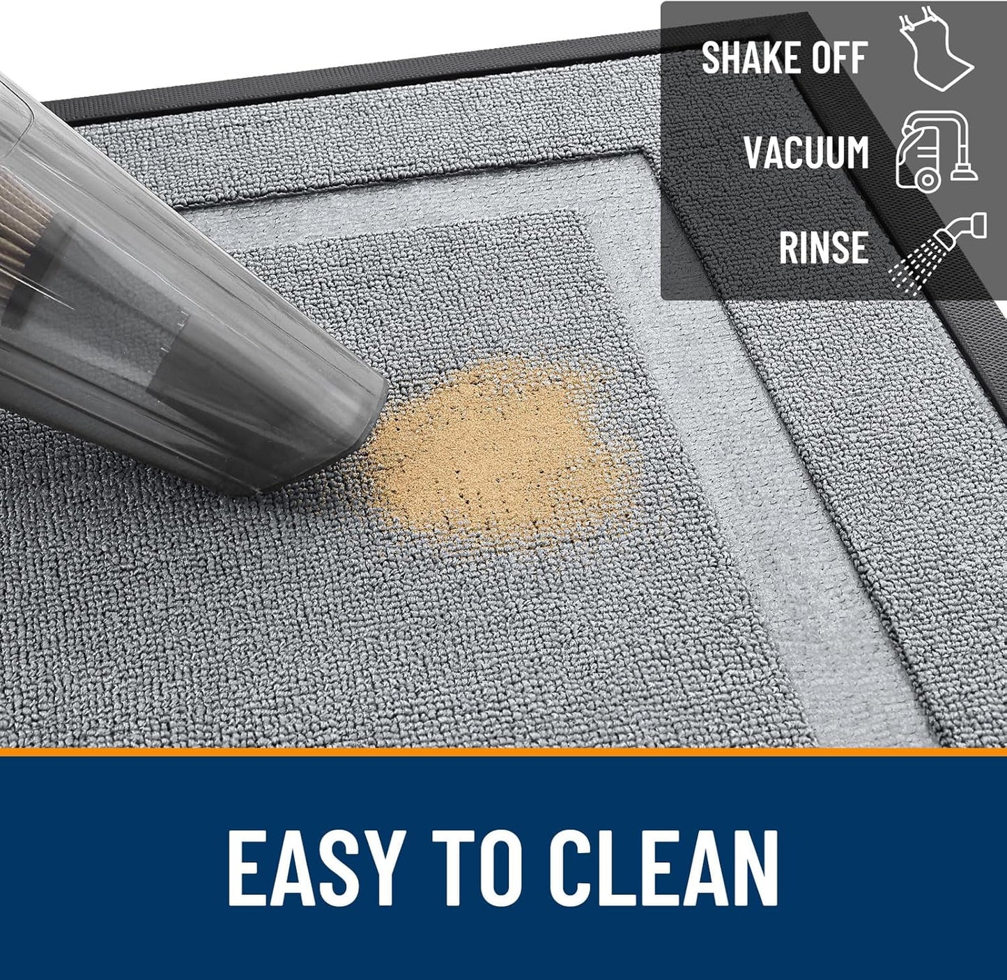 OLANLY Waterproof Front Door Mat - All-Season Indoor/Outdoor Doormat, Easy Clean, Low Profile, 29.5x17, Ash Gray