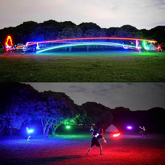 TOSY Bundle of 3 - RGB Black + Blue + Red - Frisbee 108 LEDs, 16 Million Colors