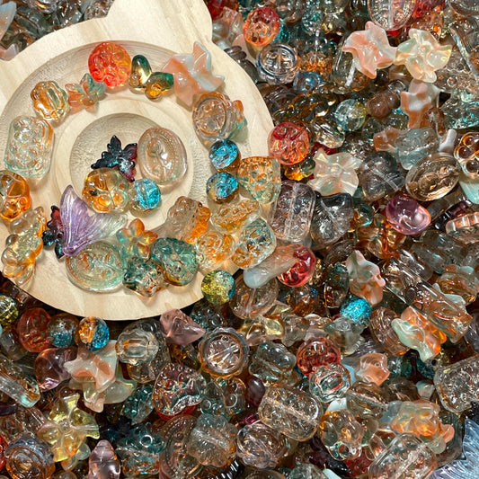 100g Mixed Glass Beads Bulk for Jewelry Making – Assorted Colorful Beads for Adults Bracelet Necklace DIY, Shiny Iridescent Craft Bead Kit, Jewelry Making Supplies (Antique)