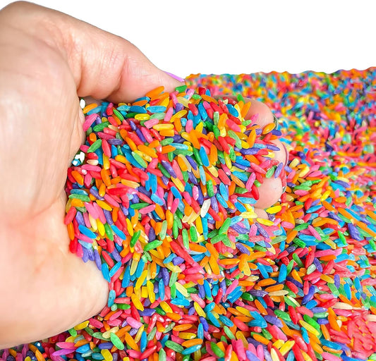 Rainbow Rice | Non-Toxic Sensory Bin Filler for Educational Play - 2 LB (4 Cups) - DIY Montessori Color Rice