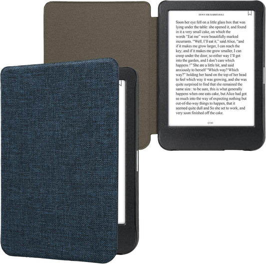Blue Fabric Flip Folio Case for Kobo Clara BW/Colour