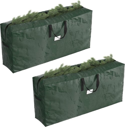 Elf Stor Christmas Tree Storage Bags - Extra-Large Set of 2 for 9-Foot Artificial Trees | Green Totes