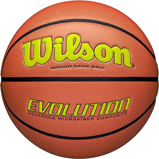 WILSON Evolution Indoor Game Basketballs - Size 5, Size 6 and Size 7