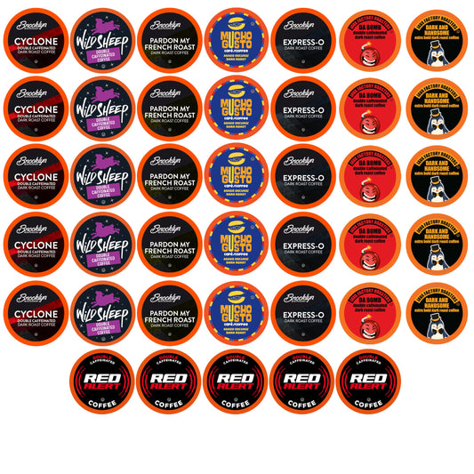 Best of the Best Pods, Variety Pack for Keurig K Cup Brewers, - Strong and Regular Coffee Lovers, Great Gift - 5 Cups of Each, High Caffeine Coffee, 40 Count