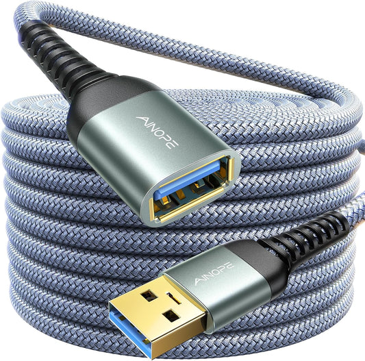 3.0 Drive,Printer,24.6FT,Grey AINOPE USB Extension Cable,USB Extender,USB Extension Cable, Male to Female Cord High