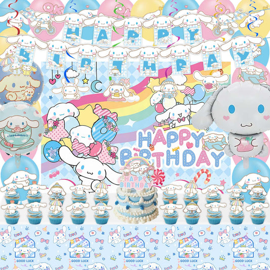 Birthday Party Decorations, Party Supplies Include Banner, Backdrop, latex Balloons, Hanging Swirls, Foil Balloon, Cake Cupcake Toppers, Tablecloth
