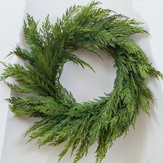 24" Cedar Pine Wreath Realistic Christmas Wreath for Front Door Walls Windows Porches Indoor Outdoor Christmas Xmas Decorations Home Decor