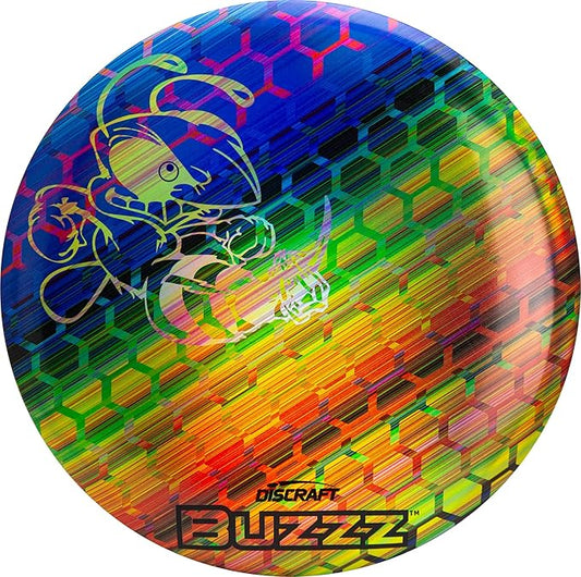 Discraft Full Foil Honeycomb Buzzz – Rainbow & Blue | Midrange | ESP | Supercolor | 170 – 177+ Grams