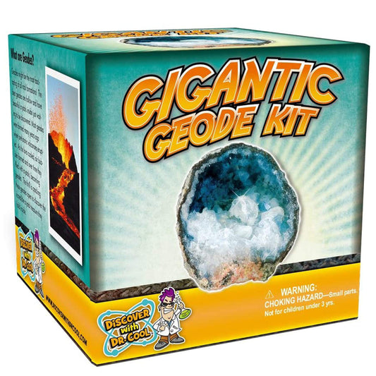 Blue Marble Break Open A Gigantic Geode – Break Your Own Large Geode with Crystals, Earth Science Kit for Kids to Learn Geology, Gifts for Rock Collectors, Cool Rocks for Boys and Girls