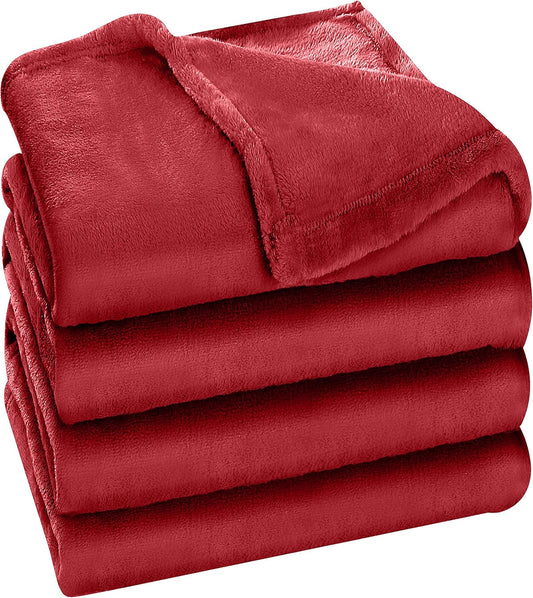 Utopia Bedding Fleece Blanket - Luxury Burgundy Queen Size Microfiber | Soft & Anti-Static (90x90 Inch)