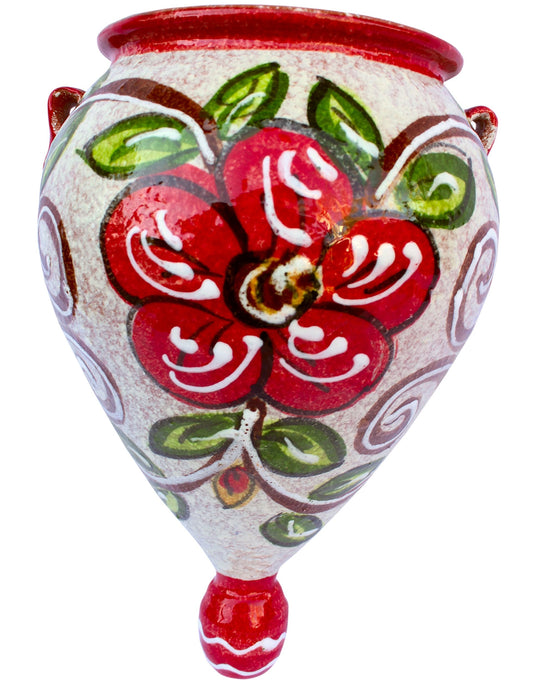 Cactus Canyon Ceramics Hand-Painted Spanish Orza Wall Flower Pot, Spanish Rose