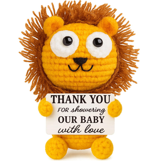 Baby Shower Thank You Gifts for Hostess, Handmade Lion Nursery Decor, Guest Favors New Mom to Be Gifts, 'Showering Our Baby With Love' Quote Sign, Jungle Safari Theme Present