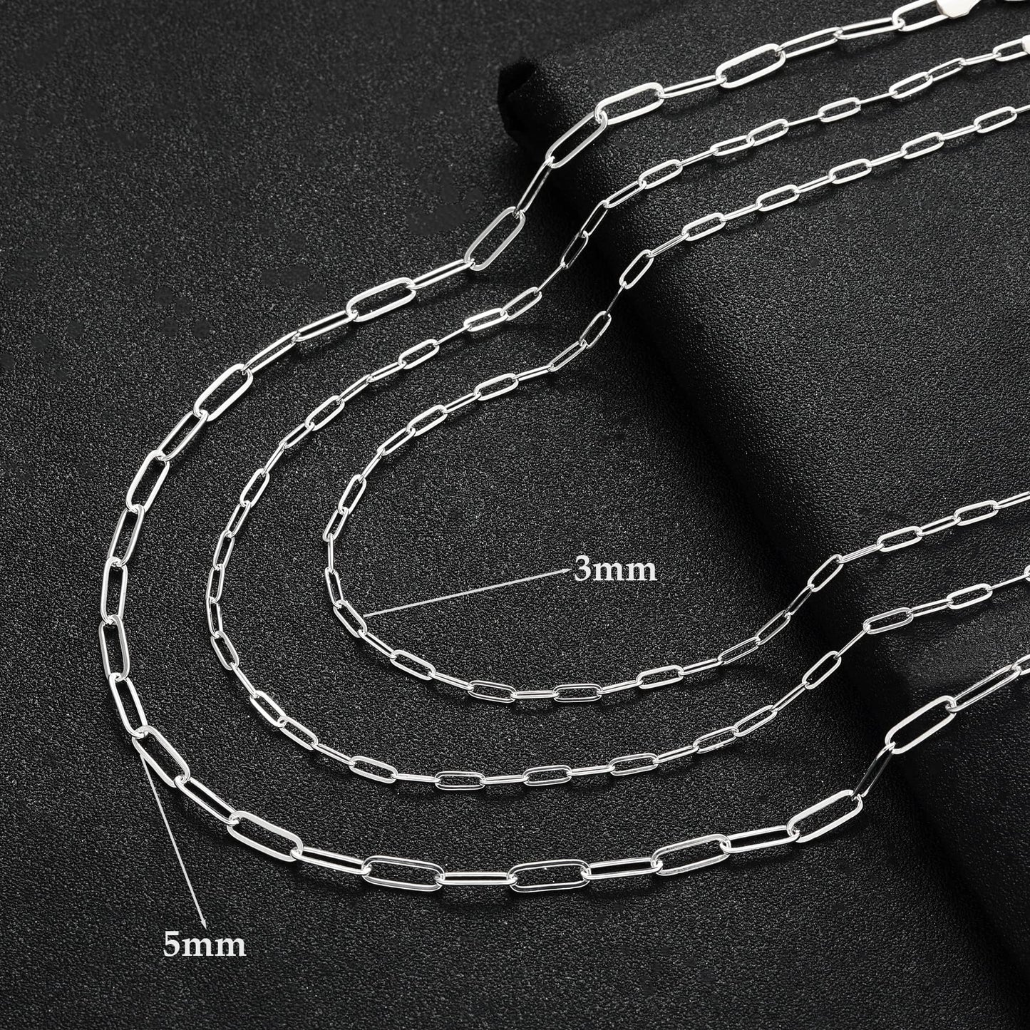 MBW Silver Chain Necklace, Simple 925 Sterling Silver Paperclip Necklaces for Men Trendy 20in Long Minimalist Chunky Thick Waterproof Fashion Link Necklace Jewelry Gifts for Women